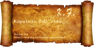 Kopstein Füzike névjegykártya